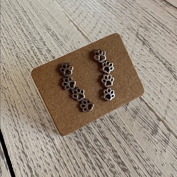 sterling Jewelry - Sterling Silver 925 Paw Print Crawler earrings